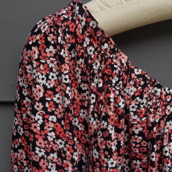 Michael Kors Floral Off the Shoulder Boho Peasant Top size Large - Picture 8 of 10